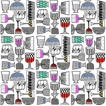 Galerie Wallcoverings Product Code 14100 - Marimekko Essentials Wallpaper Collection - White Black Pink Red Yellow Green Blue Colours -  