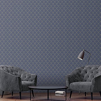 Galerie Wallcoverings Product Code 32723 - City Glam Wallpaper Collection - Blue Gold Colours -  