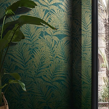 Galerie Wallcoverings Product Code 34007 - Hotel Wallpaper Collection - Green, Gold Colours -  