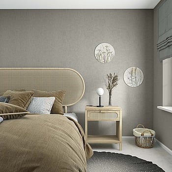 Galerie Wallcoverings Product Code 35766 - Boho Fine Linen Wallpaper Collection - Green, Brown Colours -  