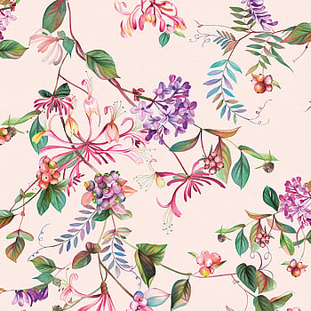 Galerie Wallcoverings Product Code 47457 - Flora Wallpaper Collection - Beige, Rose, Green Colours -  