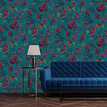 Galerie Wallcoverings Product Code DA23243 - Luxe Wallpaper Collection - Green Red Colours -  