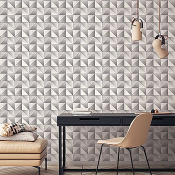 Galerie Wallcoverings Product Code GX37630 - Geometrix Wallpaper Collection - Silver Grey Colours -  