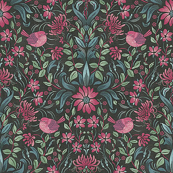 Galerie Wallcoverings Product Code MC61004 - Maison Charme Wallpaper Collection - Green, Pink, Black Colours -  